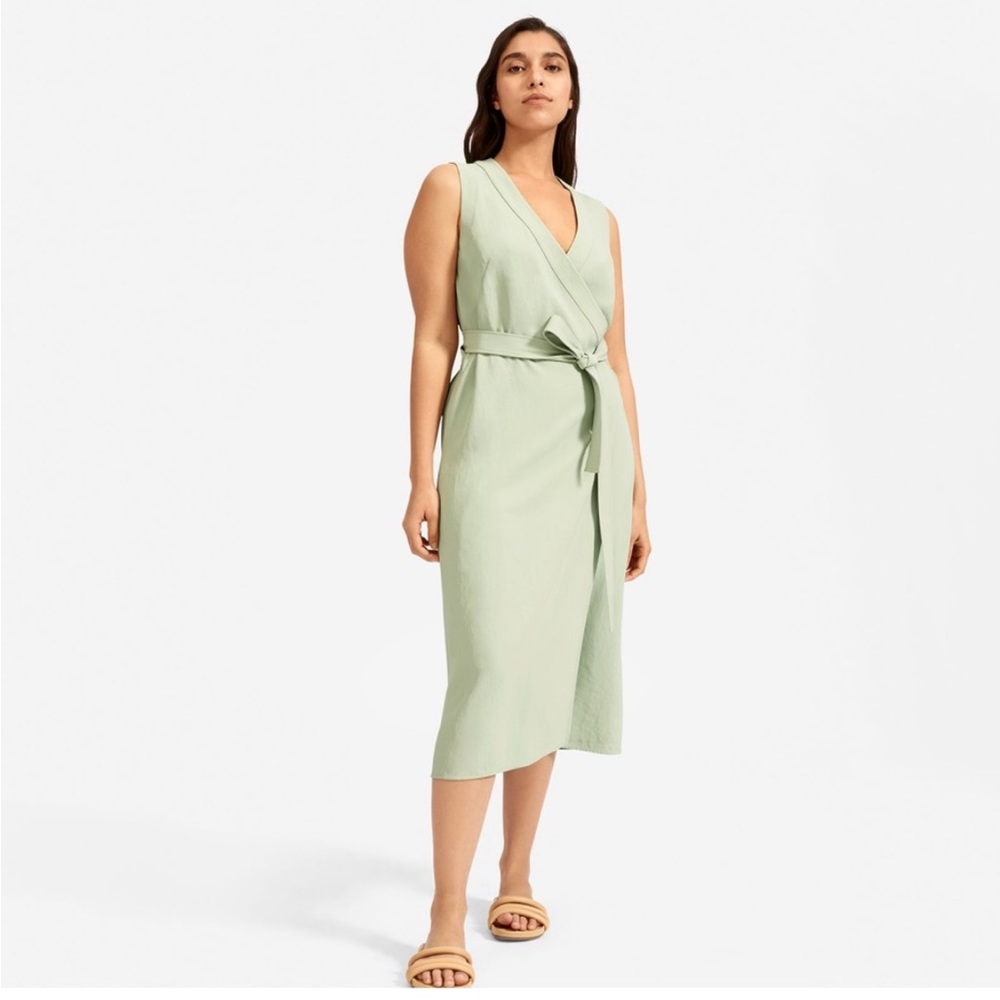 Japanese GoWeave Sleeveless Wrap Dress - Mint